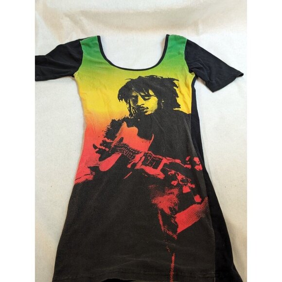 Bob Marley Shirt Womens Small Short Sleeve Graphic Black Zion Rootswear - Picture 1 of 8